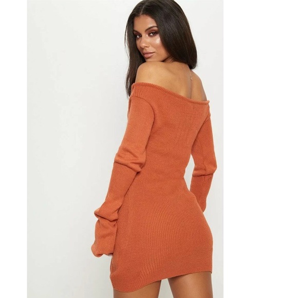 PRETTY LITTLE THING Ruched Sweater Dress Size 6 - Picture 3 of 5